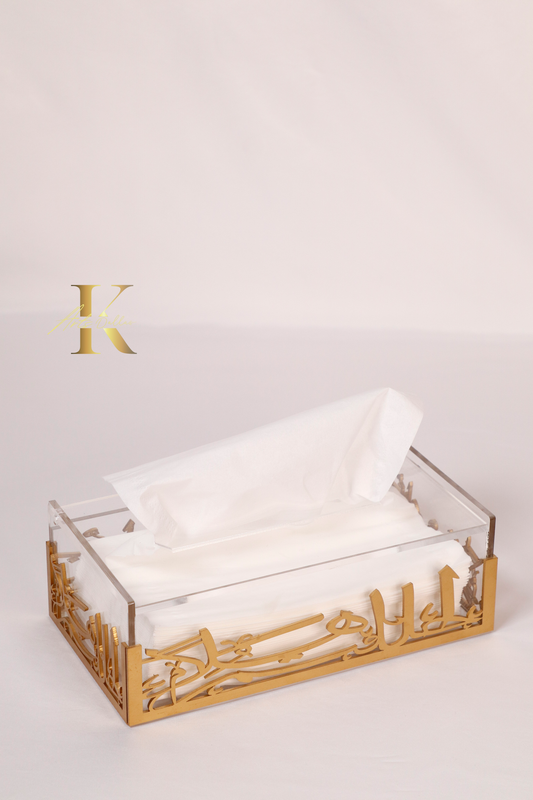 Acrylic Calligraphy Tissue Box