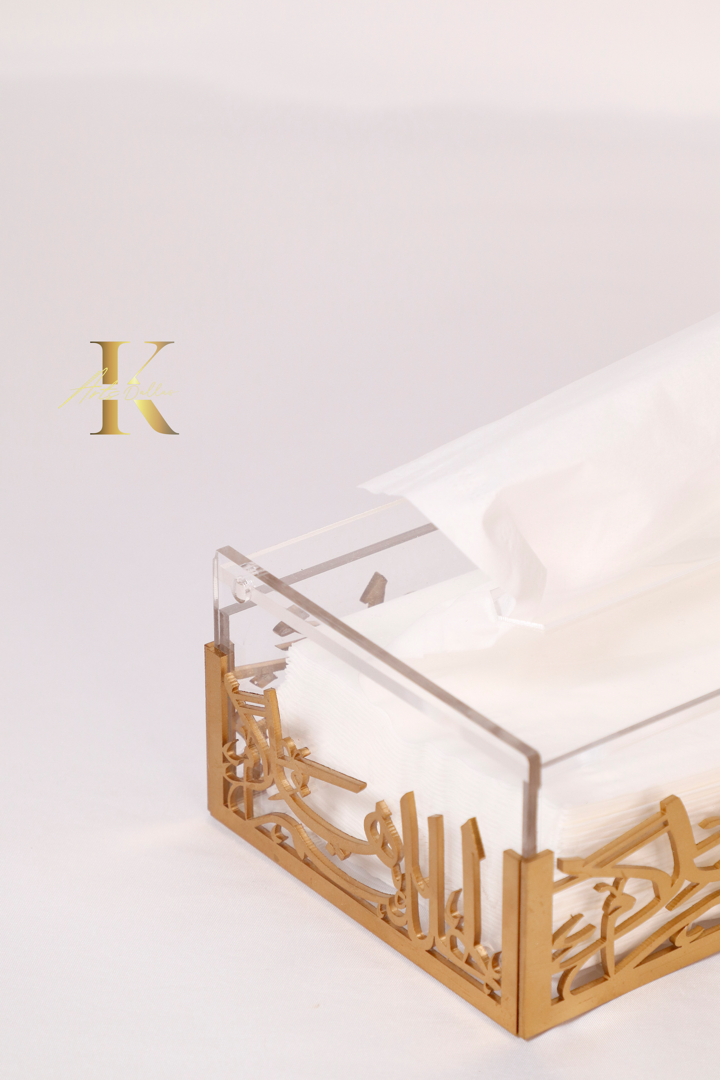 Acrylic Calligraphy Tissue Box
