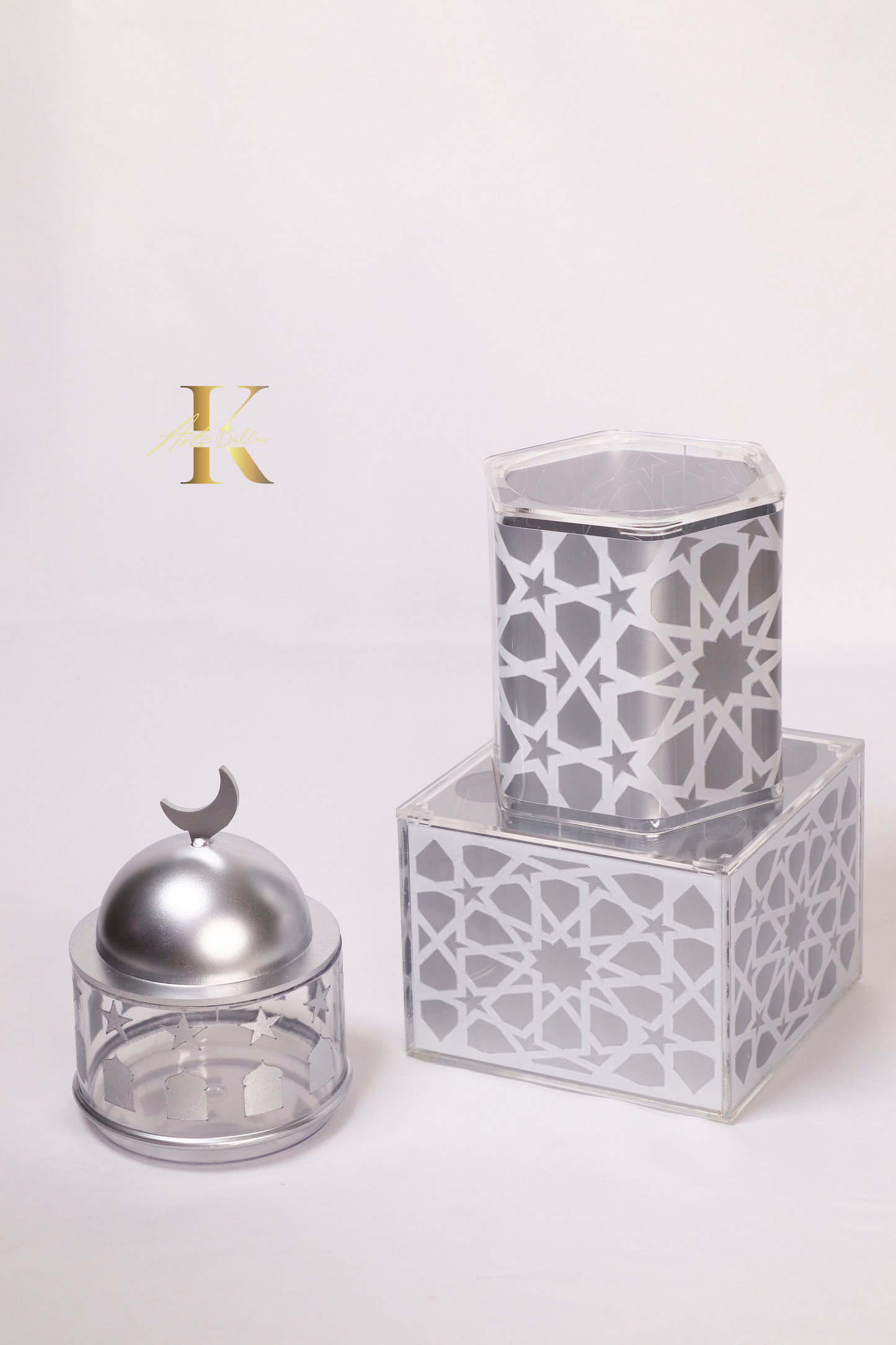 Stackable Silver Mosque Set