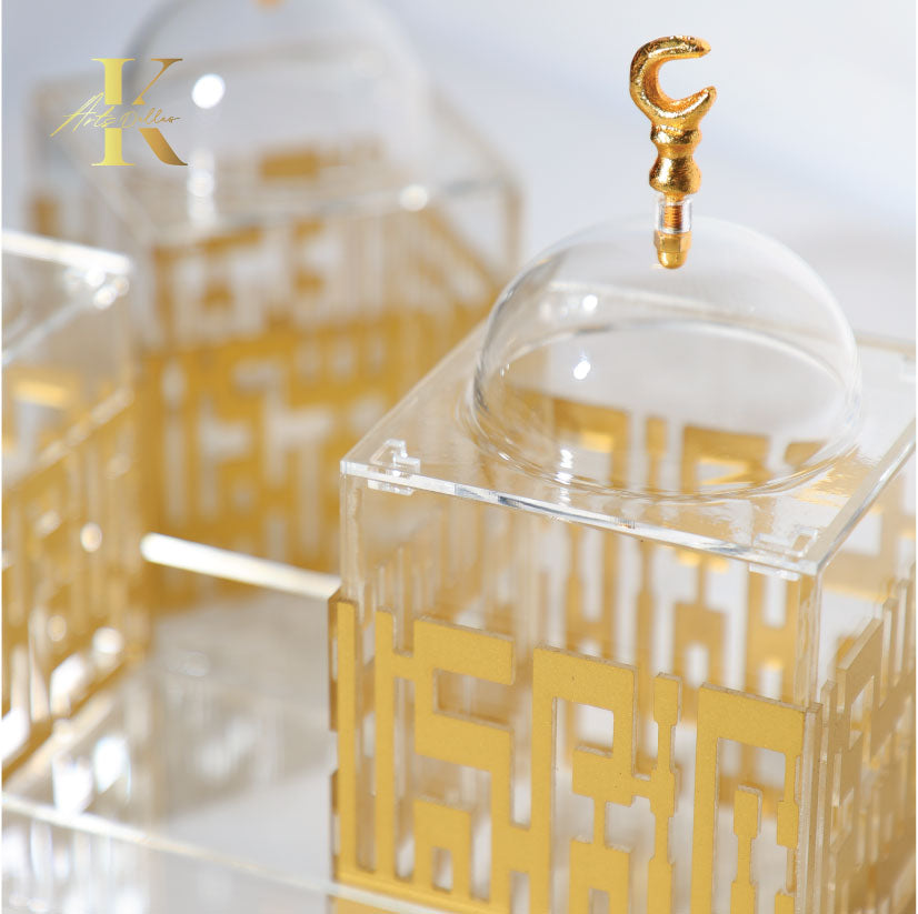 Dome Modern Acrylic Box Tray: Sets of 3