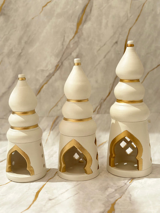 3 Ceramic Round Minarets