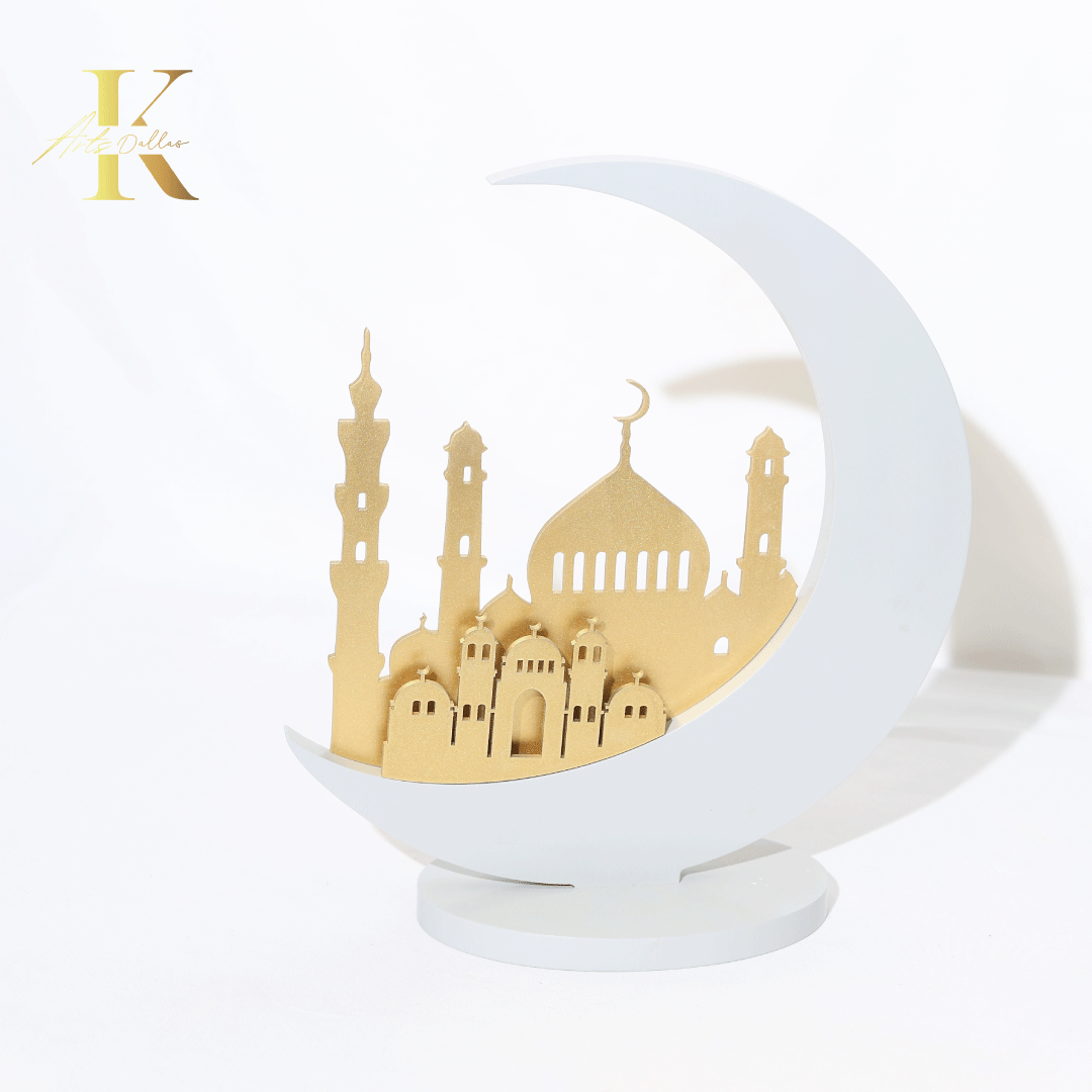 Ramadan Handmade Wooden Crescent Table Stand