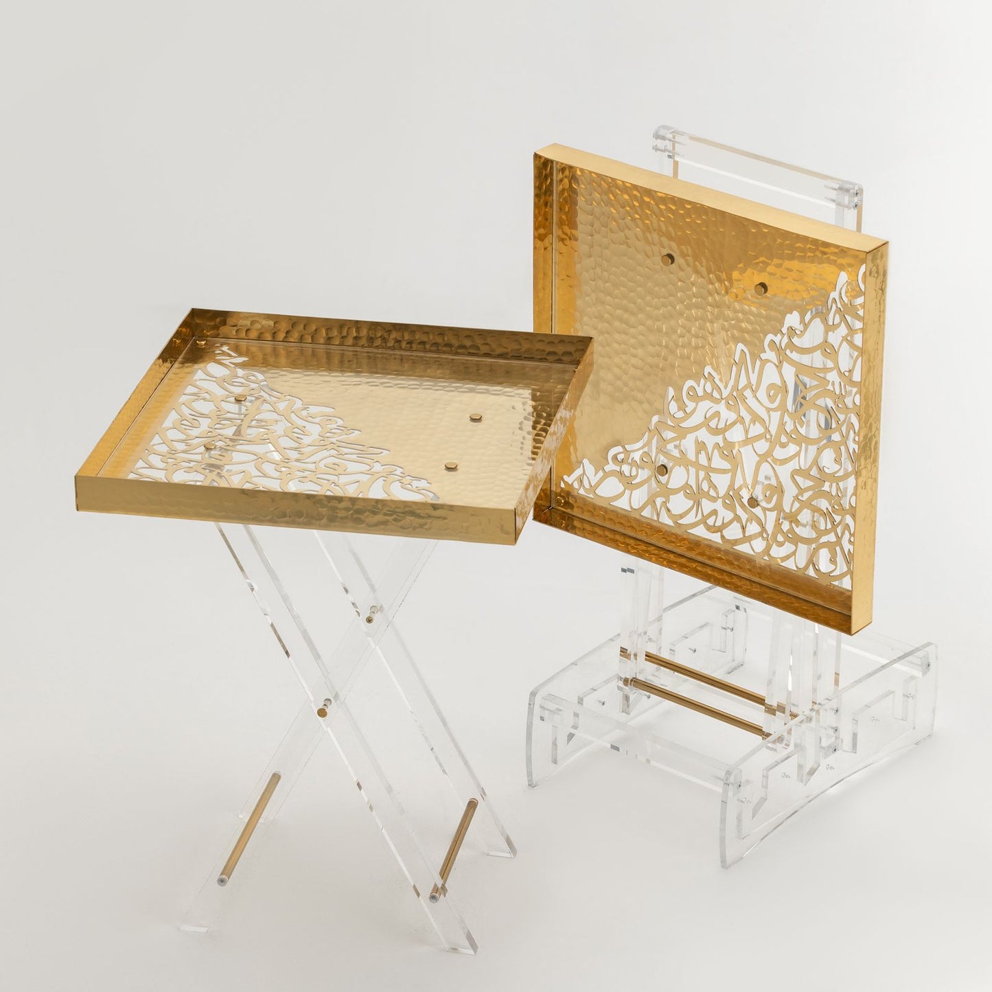 Gold Acrylic Tarabeza Accent Tables